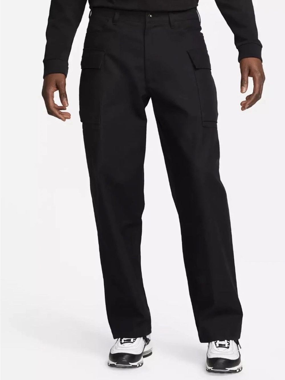 Nike Black Cargo Pants Standard Fit Straight Leg Regular Length HM6957-010 NWT